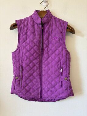 Riding Sport Equestrian Wear Purple Quilted Zip Vest Womens Small